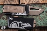 Microtech Exocet Molon Labe OTF Automatic Signature Series Knife Bronze Standard Death Card  1.9" M390 Tanto 158-13MLS