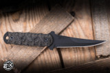Half Face Blades Combat Filet Fixed Blade Knife Black Burlap Micarta 4" S45VN Armor Black Cerakote