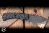 Half Face Blades Beef Harpoon Back Country Fixed Blade Black Canvas Micarta 2.5" S45VN  EK-289