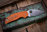 Spyderco Sage 6 Button Release Burnt Orange G10 3" REX 121 Satin C123GPBOR