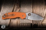 Spyderco Sage 6 Button Release Folding Knife Burnt Orange G10 3" REX 121 Satin C123GPBOR