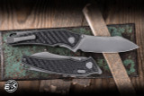 Hawk Knives Talon Folding Knife Black Carbon Fiber 3.5" M390 Stonewash EK-2924