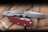 Rick Hinderer Knives EKlipse Non-Flipper 3.5" Spearpoint Magnacut Knife Red G10, Stonewash