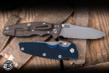 Rick Hinderer Knives EKlipse Non-Flipper 3.5" Spearpoint Magnacut Knife Blue/Black G10, Battle Bronze Stonewash