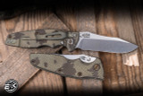 Rick Hinderer Knives EKlipse Non-Flipper 3.5" Spearpoint Magnacut Knife Battle Textured Green/Bronze Titanium, Stonewash Blade