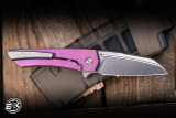 MachineWise Mojave Folding Knife Pink Fine Step Titanium 3.45" S90V Stonewash 938