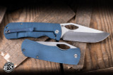 McNees Knives Dixon Folding Knife Atomic Blue Diamond Titanium 3.75" MagnaCut Stonewash Satin