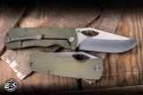 McNees Knives Dixon Folding Knife Atomic Green/Bronze Diamond Titanium 3.75" MagnaCut Stonewash Satin