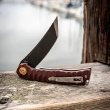 Skallywag Tactical Sao Feng Folding Knife Deep Red G10 3.75" 420 Stainless Steel Tanto