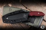 Hinderer Flash Point Fixed Blade Knife Red G10 3" Magnacut Sheepsfoot Stonewash EK-3003