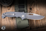 Demko Knives MGAD20 Folding Knife Grey G10 3.6" 3V Clip Point EK-3018
