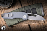 Demko Knives MGAD22 Folding Knife Grey G10 3.6" Magnacut Shark Foot EK-3029
