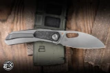Poikilo Blade VK Crab S1 Folding Knife Titanium 3.3" M398 Drop Point Pearlescent Stonewash EK-3033