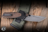 Poikilo Blade Cyberkuza S1 Folding Knife Rusty Tank Titanium 4.1" M398 Tanto Dark Stonewash EK-3039