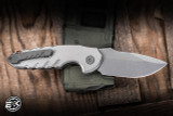 Blackside Customs Bad Idea Automatic Folding Knife Textured Titanium 2.83" MagnaCut Drop Point Stonewash EK-3046