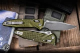 Microtech Socom Elite RAM-LOK Manual Knife OD Green Frag Aluminum 4" M390 Drop Point Apocalyptic Stonewash 160RL-10APFROD