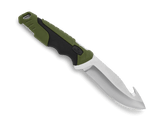 Buck 657 Large Pursuit Fixed Blade Knife Green/Black Glass Filled Nylon 4.5" 420HC Guthook Satin