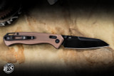 Buck Knives 698 Ferrox Crossbar Lock Folding Knife Burnt Bronze Aluminum 3.38" D2 Reverse Tanto 0698BRS