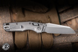 Preowned-Microtech Marfione Select MSI Mini Ram-Lok Fluted Titanium 3.15" M390 Stonewash 210M-10FLMS2
