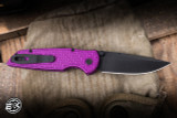 ProTech TR-3 Integrity Manual Folding Knife Relic Textured Purple Aluminum 3.5" Magnacut Drop Point DLC Black -CCKS Show Special