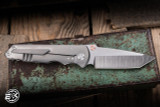 Sergey Rogovets SRT Manual Folding Knife Titanium 3.5" Magnacut Tanto Satin