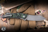 Preowned-Hawk Knives Talon Titanium Jungle Wear CF Overlay 3.5" M390 Stonewash