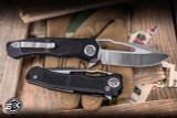 Heretic Knives "Wraith" V4 Manual Folding Knife Black Aluminum 4" MagnaCut Drop Point Stonewash