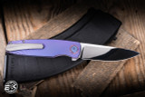 Holt Bladeworks Custom Outlaw Flipper Knife Purple Field Titanium 3.95" MagnaCut Near Mirror