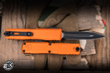 Microtech Ultratech Gen IV OTF Automatic Knife Orange Aluminum 3.5" M390 Serrated Dagger Stonewash 11224-D3OR