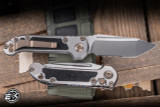 Microtech Marfione Select LUDT Automatic Folding Knife Textured Inlay Titanium w/ Flamed Accents 3.4" M390 Tanto Partial Serrated Stonewash 1136-11MS8