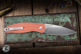 Three Rivers Manufacturing ATOM Autumn Orange Micarta 3.5" MagnaCut Drop Point