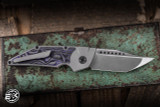 Hypercut Dharma Automatic Folding Knife Purple Flow Camo Carbon 3.2" S45VN  Tanto 2-Tone S/N:65