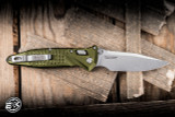 Microtech Socom RAM-LOK Knife OD Green Frag Aluminum 3.8" M390 Drop Point Stonewash 160RL-10FROD