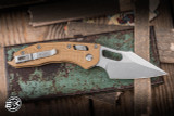 Preowned-Microtech Stitch Ram-Lok Manual Frag Tan G10 3.75" M390 Stonewash 169RL-10GTTA