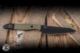 Benchmade Paring Fixed Blade Knife OD Green/Black G10 4.12" CPM-154 Clip Point Black DLC