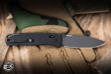 Benchmade Bugout Vapyr Folding Knife Aluminum, Taiga Green Accents  3.25" MagnaCut Drop Point Black 534BK