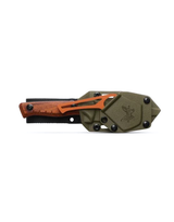 Benchmade Slipridge Fixed Blade Knife/Guthook Knife Combo Dark Brown Stabilized Wood 3.7" Magnacut Drop Point Satin 15650-KIT