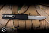 Microtech Ultratech Gen IV OTF Automatic Knife Black Aluminum 3.5" M390 Serrated Stonewash 11214-11