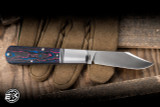 Jack Wolf Knives Gateway Barlow Folding Knife Miami CamoCarbon  2.98" 14C28N Satin