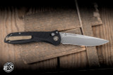 Preowned-Benchmade 710 Seven Ten Folding Knife Black Aluminum 4" M390 Recurve Drop Point Satin 710-25