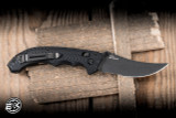 Preowned-Benchmade Mini Bedlam Folding Knife Black G10 3.45" S90V Scimitar Black Serrated 865SBK