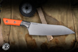 Microtech Chef Kitchen Knife Ember G10 8" M390 Stonewash 3000B-10EM