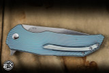 Herman Custom Knives DragonFly Folder Knife Titanium/Glow in the Dark FC 1.18" M398 Clip Point Very Shiny Stonewash
