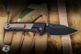 Chaves Knives Scapegoat Street Suit Magnetic Folding Knife PVD Titanium/Bronze Magnetic Inlay 3.5" M390 Spearpoint PVD
