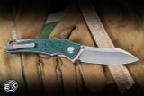 Hawk Knives Talon Folding Knife Vintage Emerald Micarta 3.5" M390 Satin