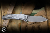 Hawk Knives Talon Folding Knife Silver Twill 3.5" M390 Tumbled