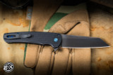 ProTech Malibu Flipper Knife Black Dragon Scale Aluminum/Saphire Blue 3.25" MagnaCut Reverse Tanto Smoky Grey DLC