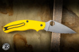Spyderco UK PenKnife Salt Slipit Salt Yellow Lightweight FRN 2.98" MagnaCut Leaf Serrated Satin