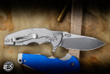 Preowned - Rick Hinderer Knives Jurassic Slicer Textured Titanium 3.4″ MagnaCut Hollow Grind x Choil