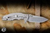 Preowned - Rick Hinderer Knives Jurassic Spearpoint Textured Titanium 3.4″ S35VN Stonewash